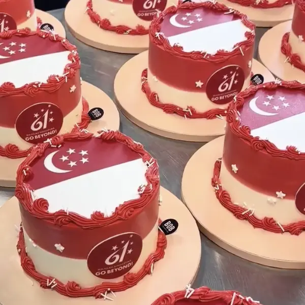 National Day themed corporate cakes prepared for client appreciation gifting