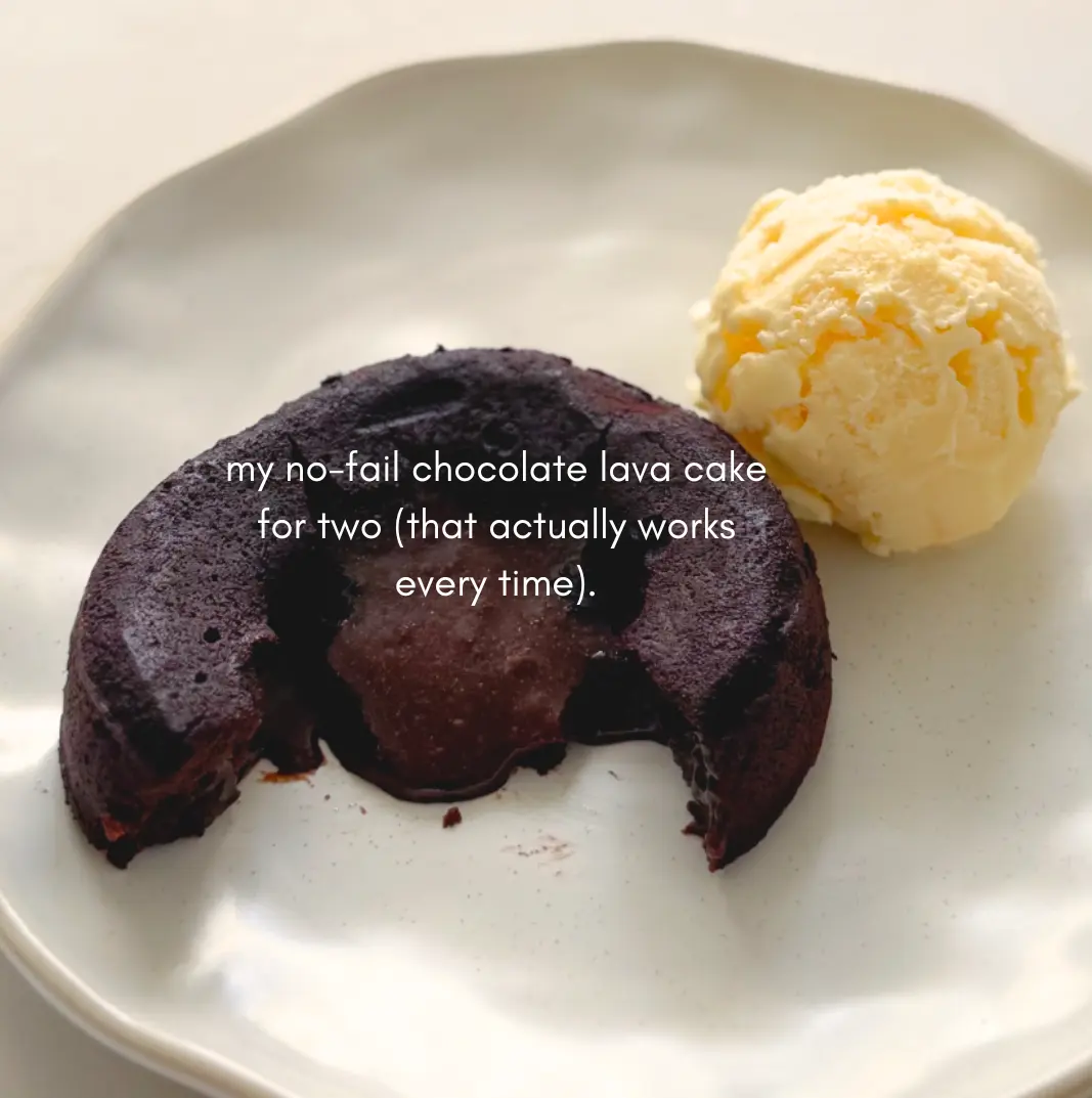 Warm chocolate lava cake with a molten chocolate centre