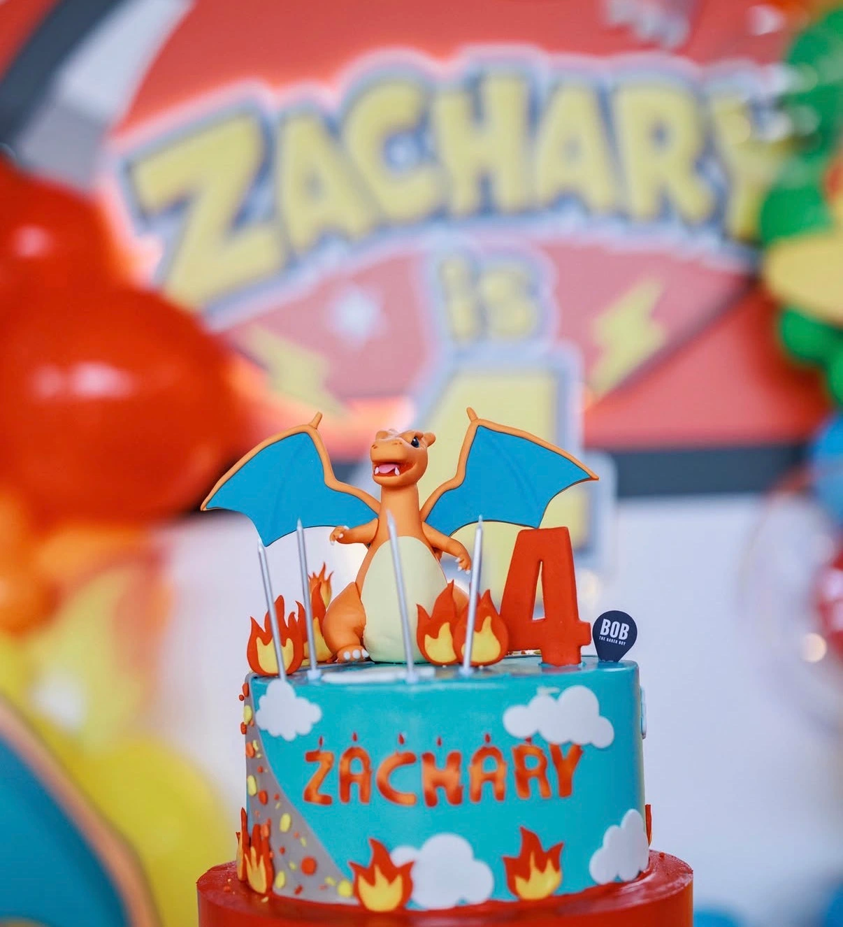 Custom Charizard Pokemon birthday cake by Bob the Baker Boy in Singapore