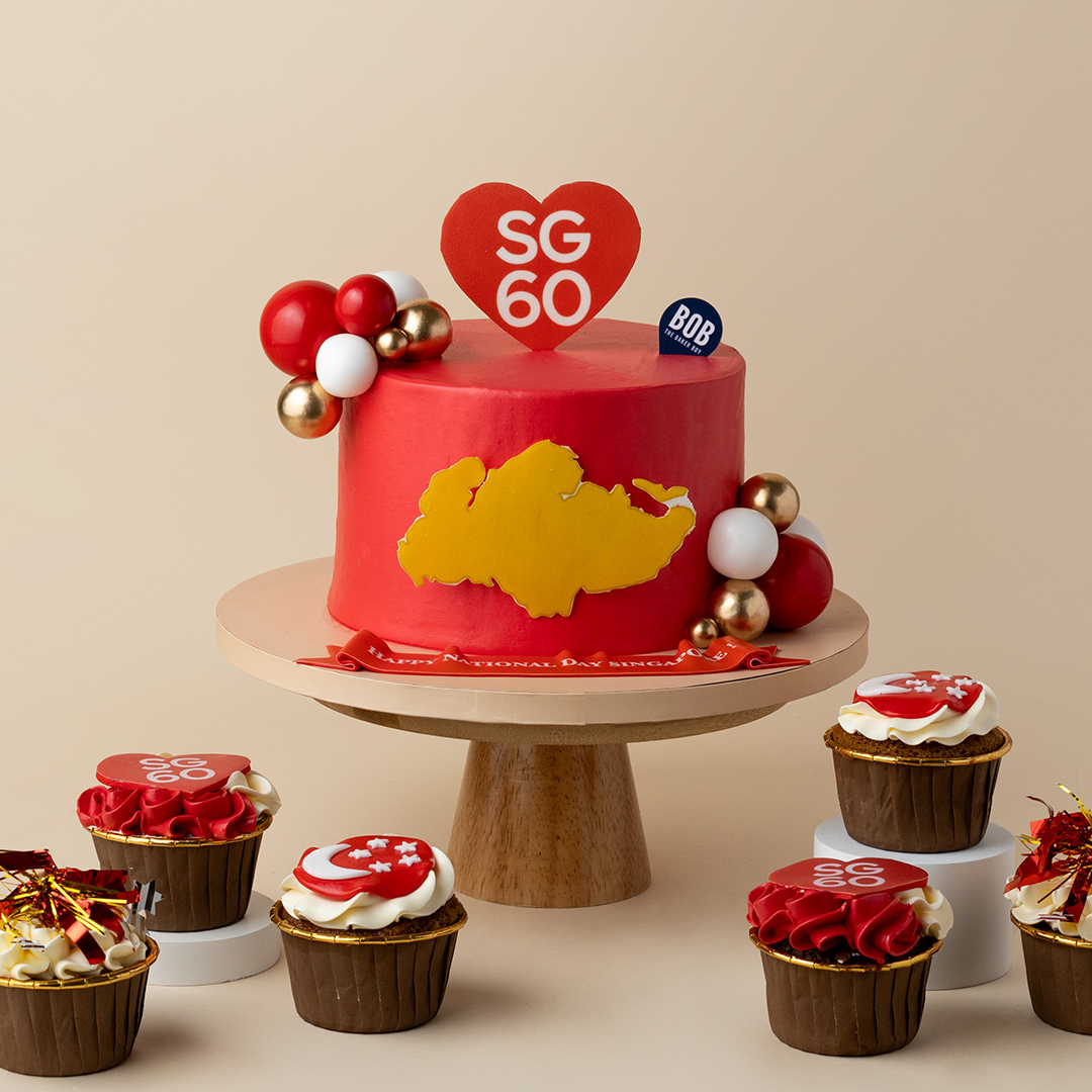 SG60 National Day Desserts Bundle (Cake + 6 Cupcakes)