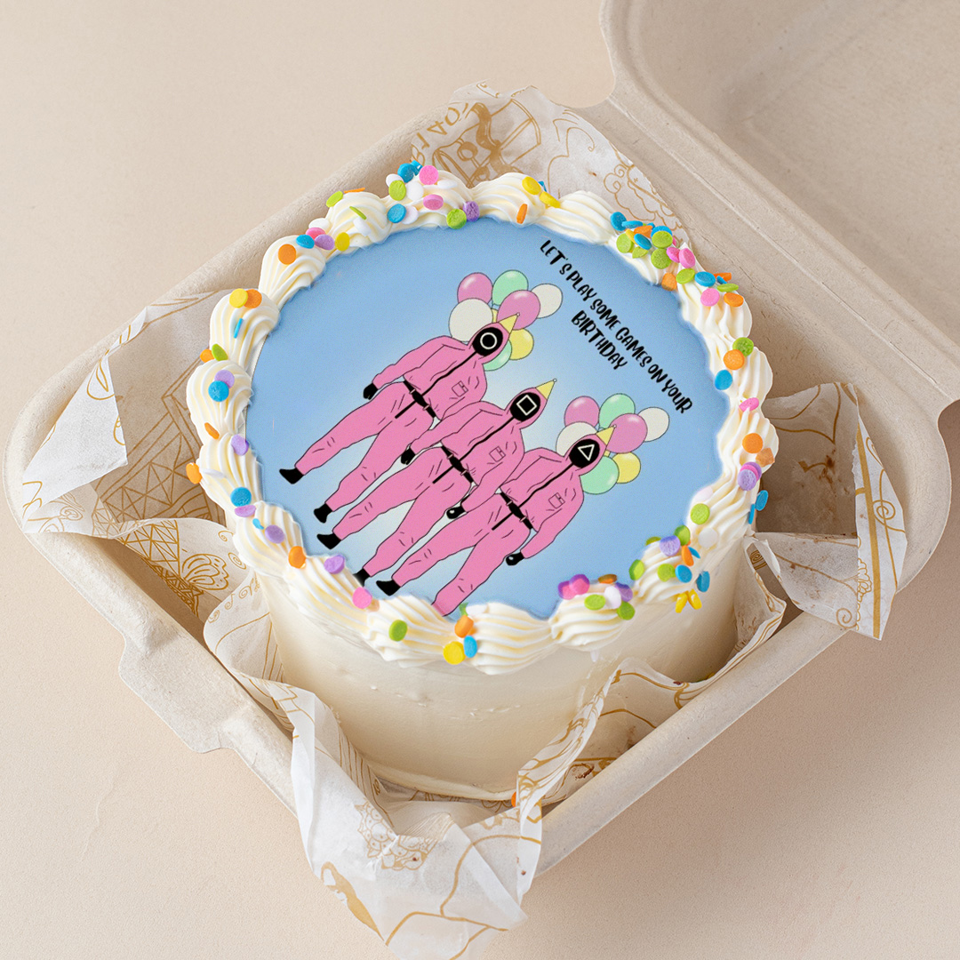 Squid Game Red Guards Bento Cake