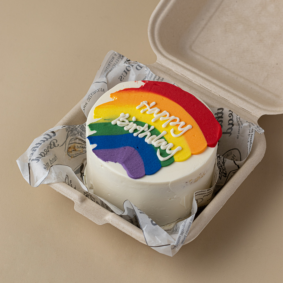 Solid Rainbow Korean Bento Cake