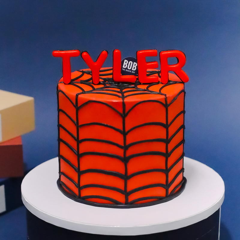 Spiderman Web Birthday Cake