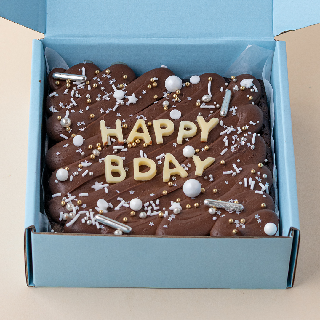 Festive Silver & Gold Customisable Brownie