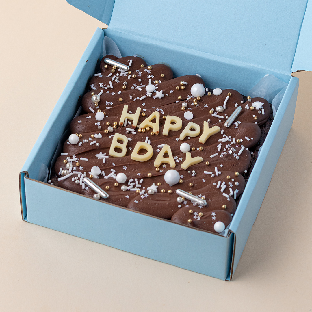 Festive Silver & Gold Customisable Brownie