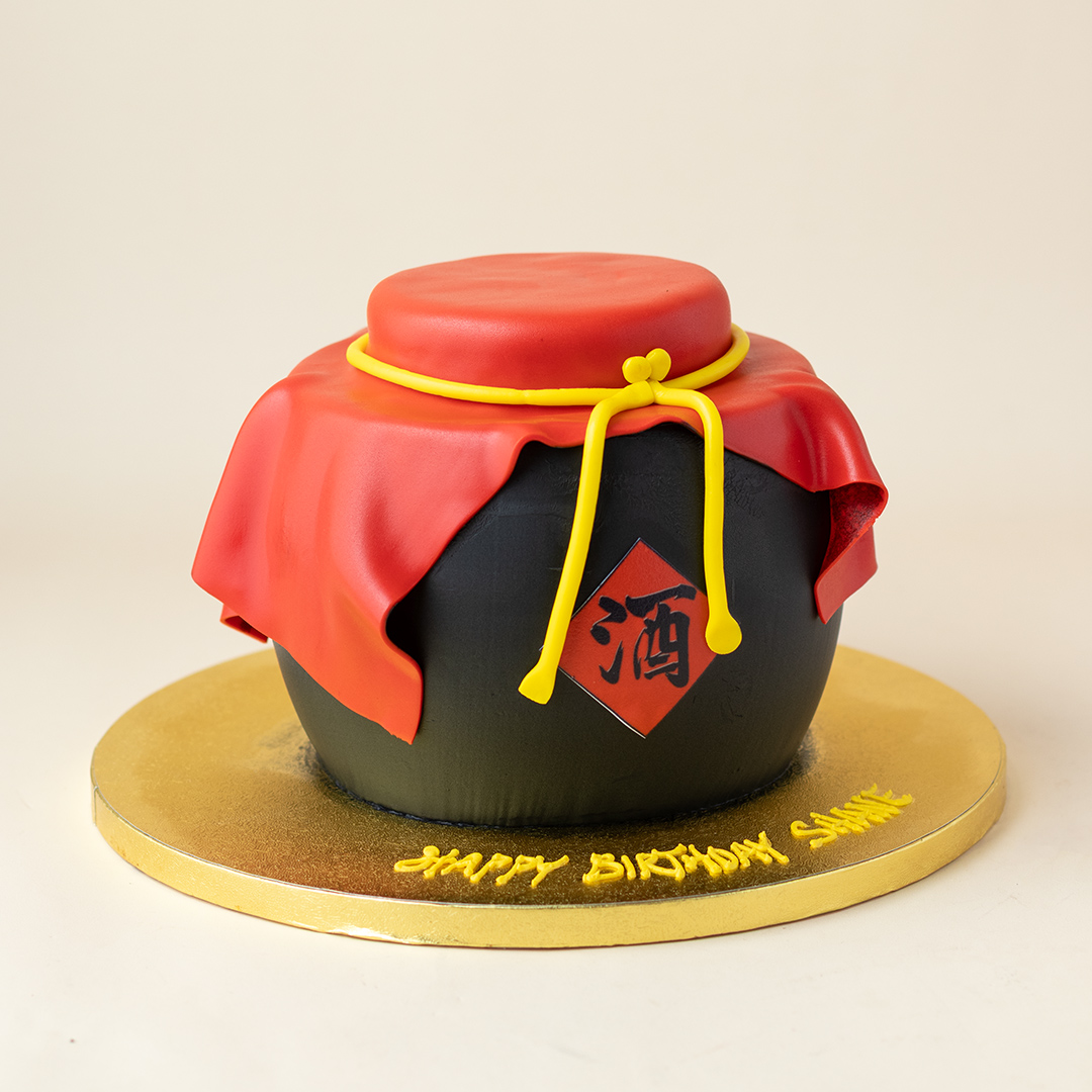 3D Chinese Wine Shaped Birthday Cake