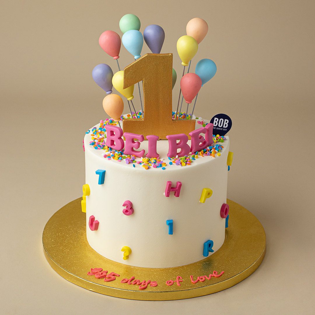 ABC Alphabet Cake in Pastel Rainbow