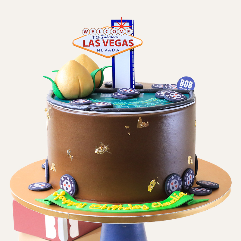 Baccarat Table Cake with Casino Chips
