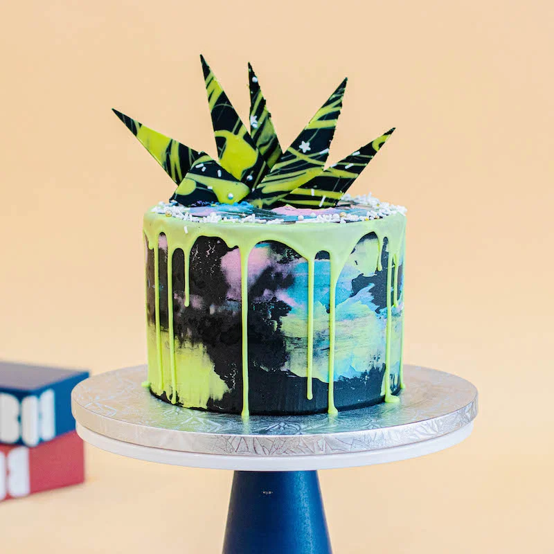 Bizarre Birthday Galaxy Cake with Chocolate Shards