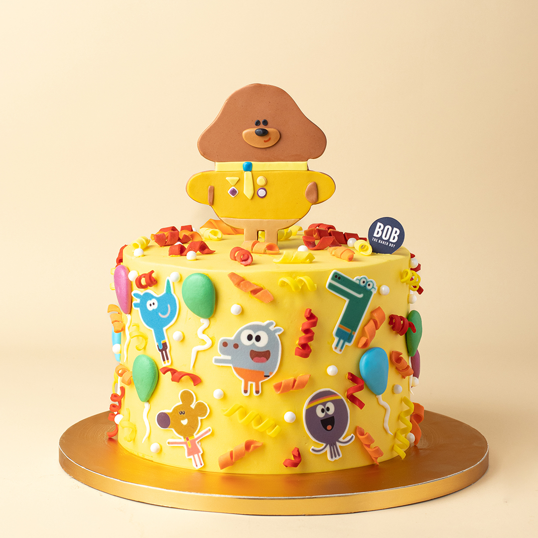 Bright Yellow Hey Duggee with Confetti Cake