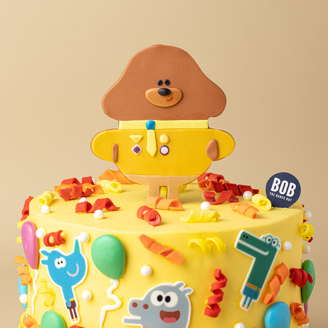 Bright Yellow Hey Duggee with Confetti Cake