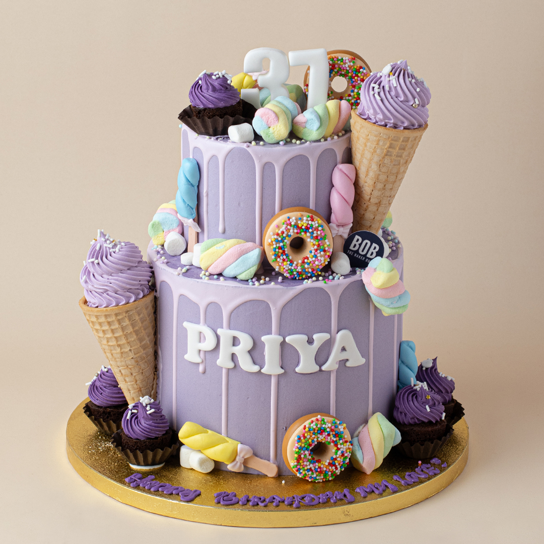Candy Cake with Lollies and Donut