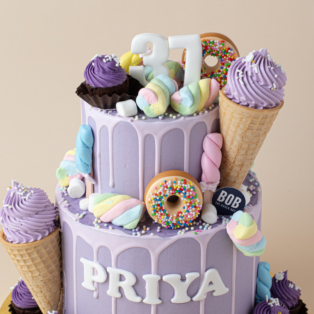 Candy Cake with Lollies and Donut