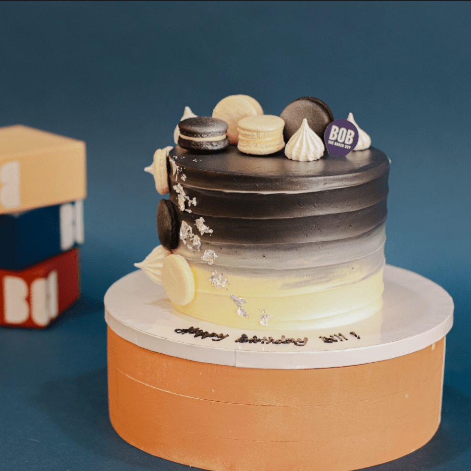 Cascading Macarons and Meringue Cake
