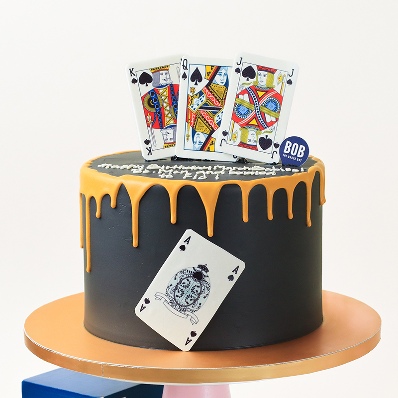 Casino Poker Themed Birthday Cake