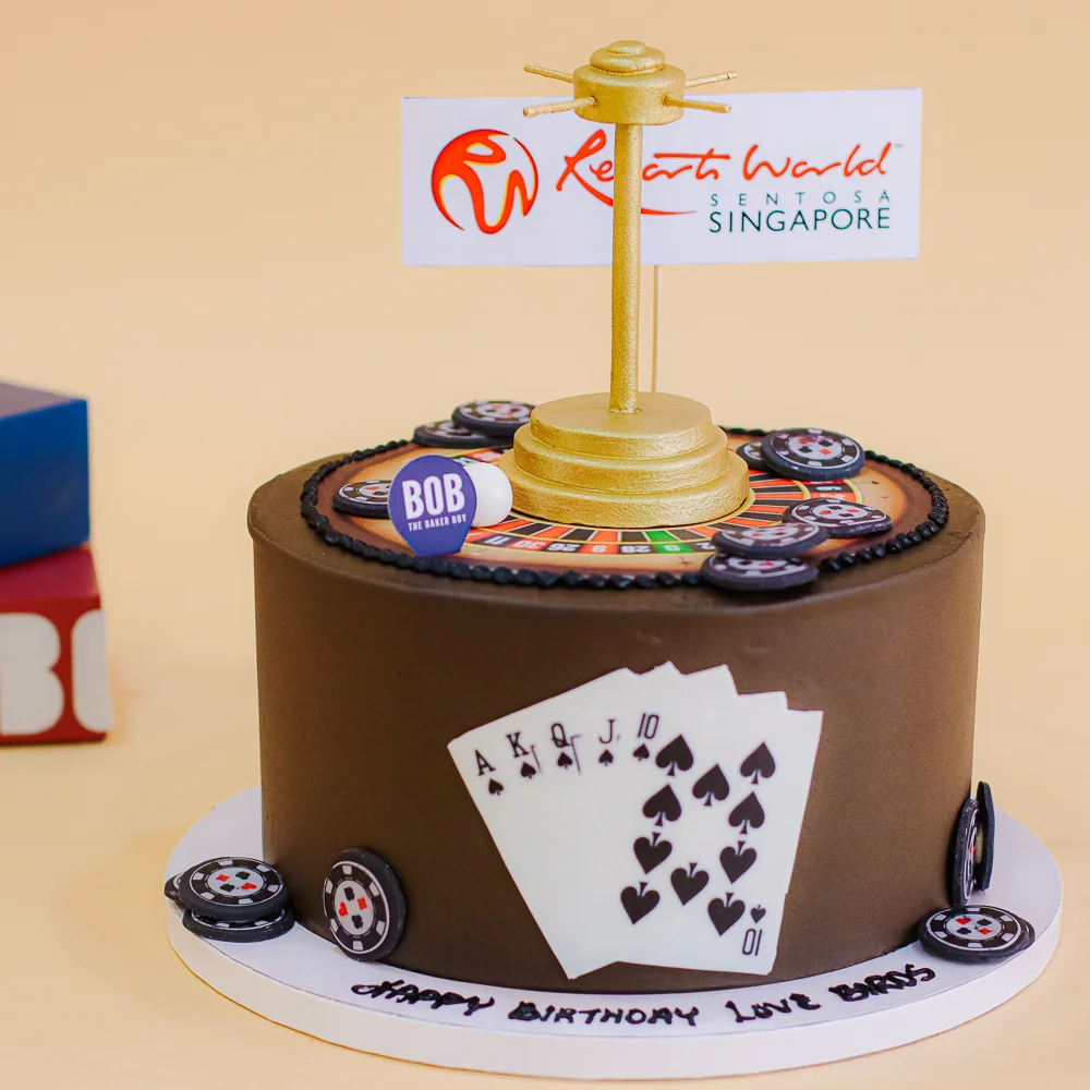 Casino Roulette Wheel Themed Cake
