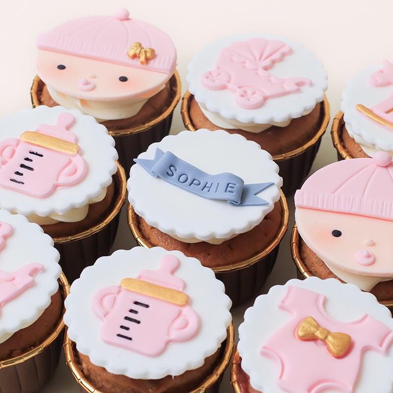 Classic Baby Girl Cupcakes