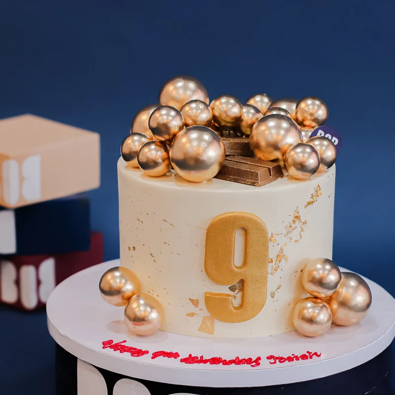 Classic Gold Cake with Gold Ornaments