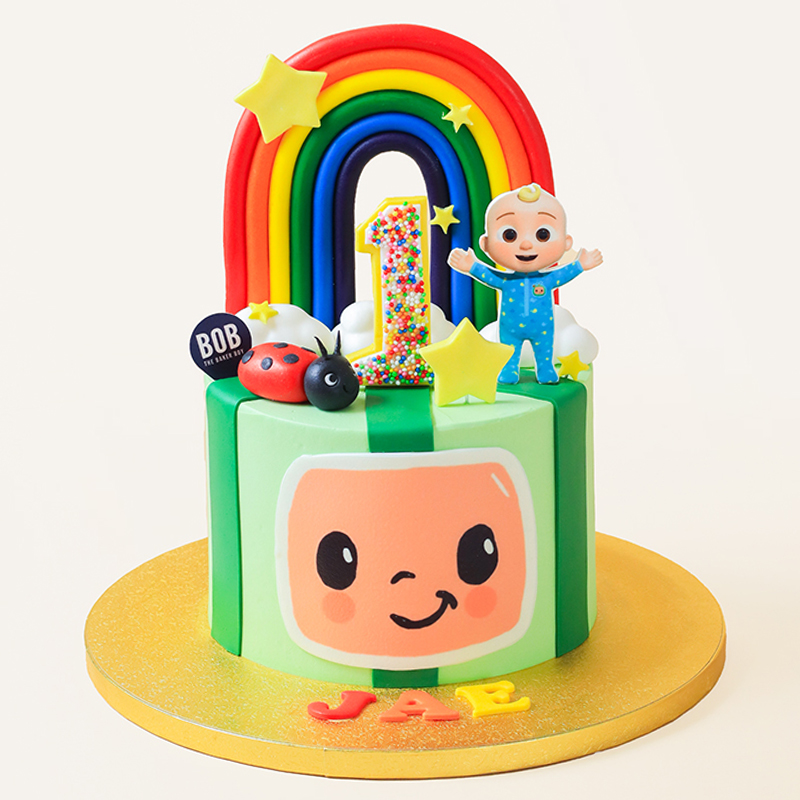 Cocomelon and JJ Rainbow Birthday Cake