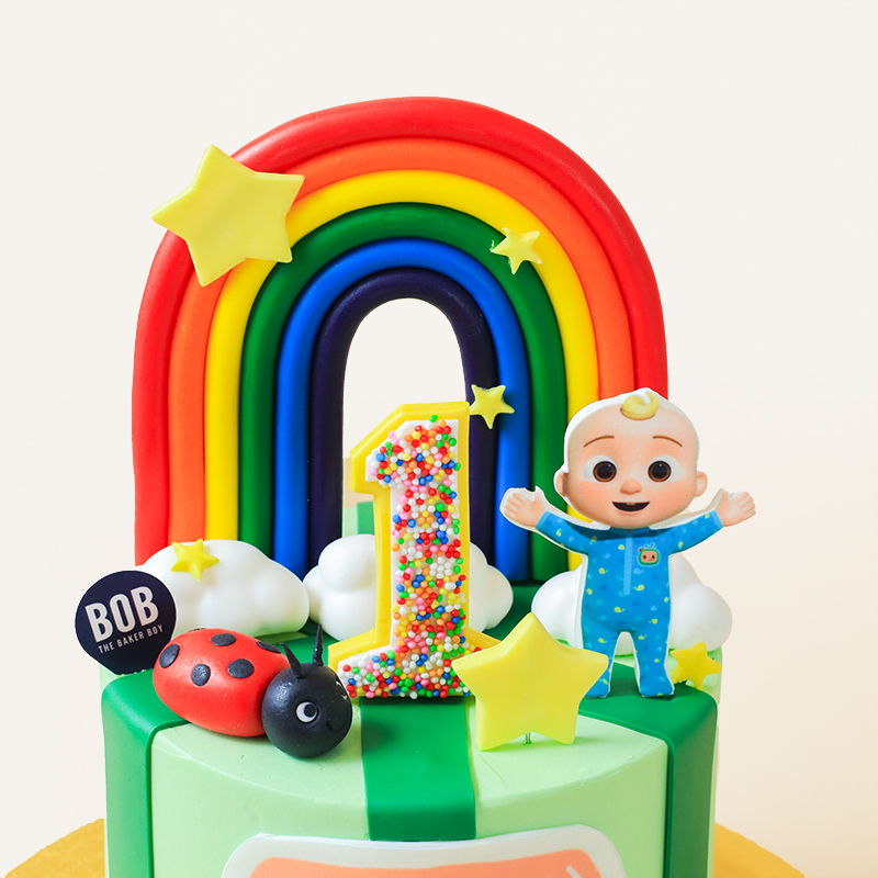 Cocomelon and JJ Rainbow Birthday Cake