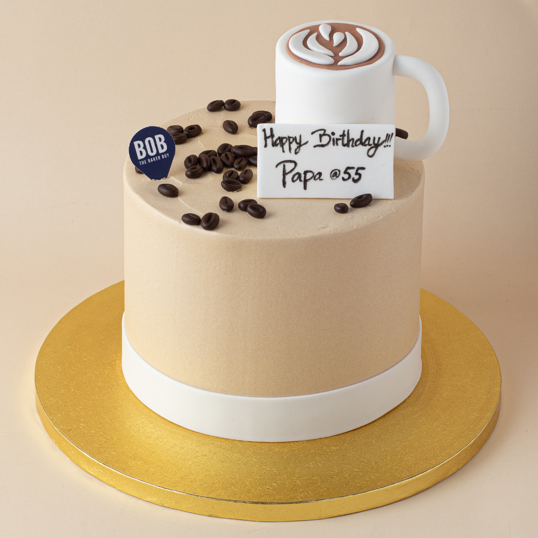Coffee Themed Cake with Coffee Cup