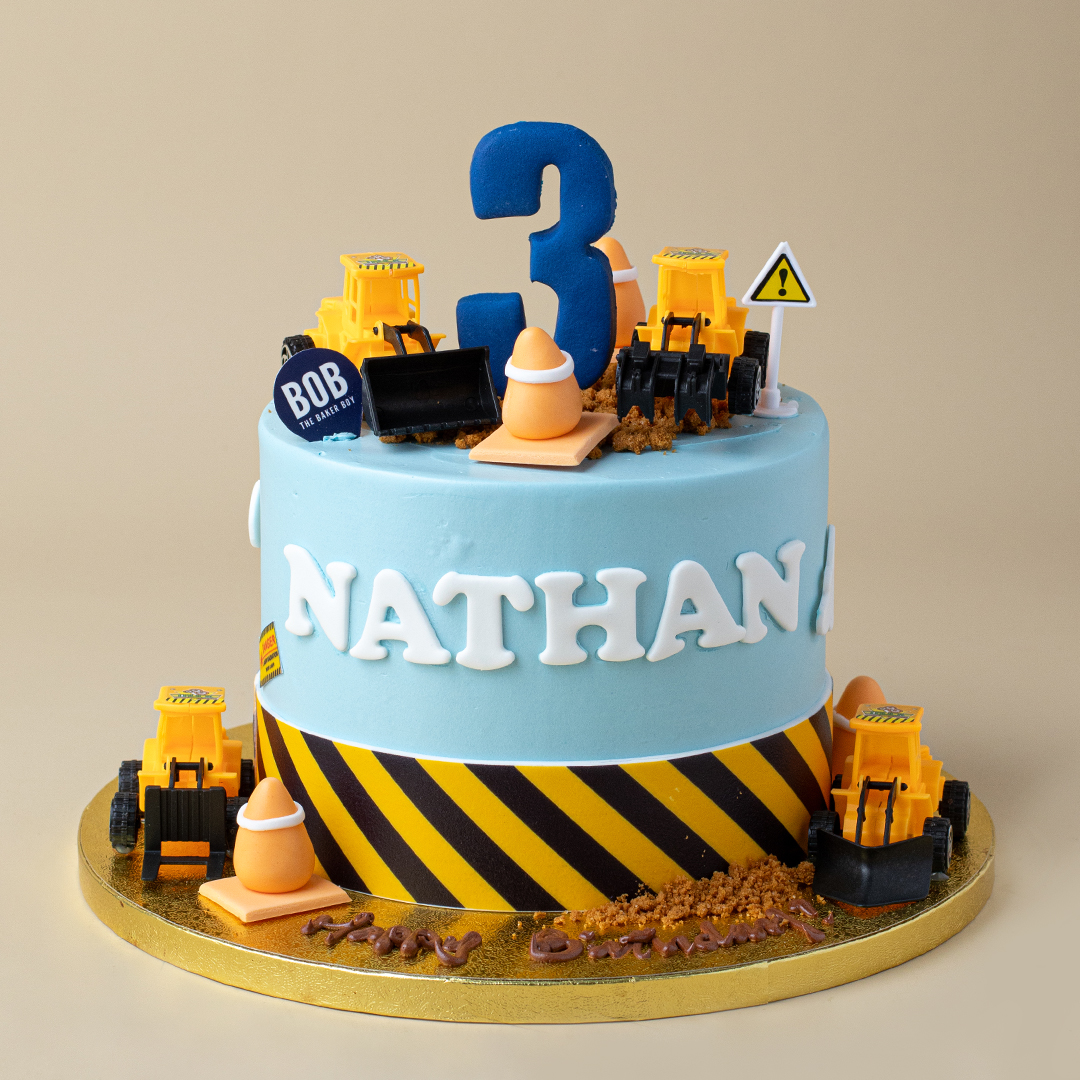 Construction Excavator Birthday Cake