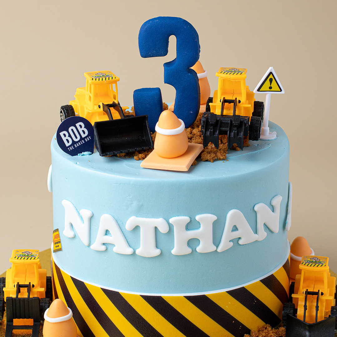Construction Excavator Birthday Cake