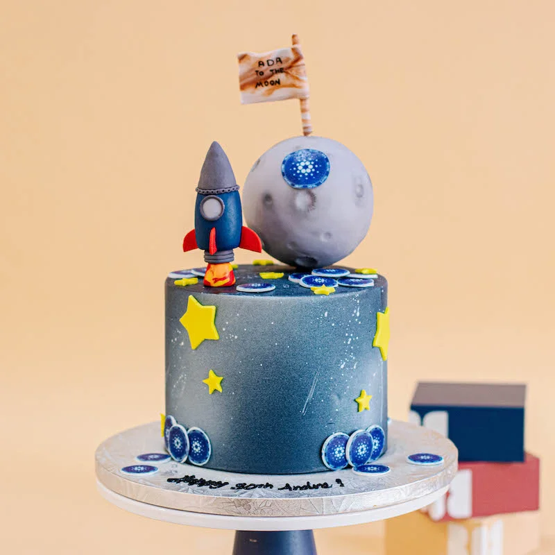 Cryptocurrency To The Moon Cake