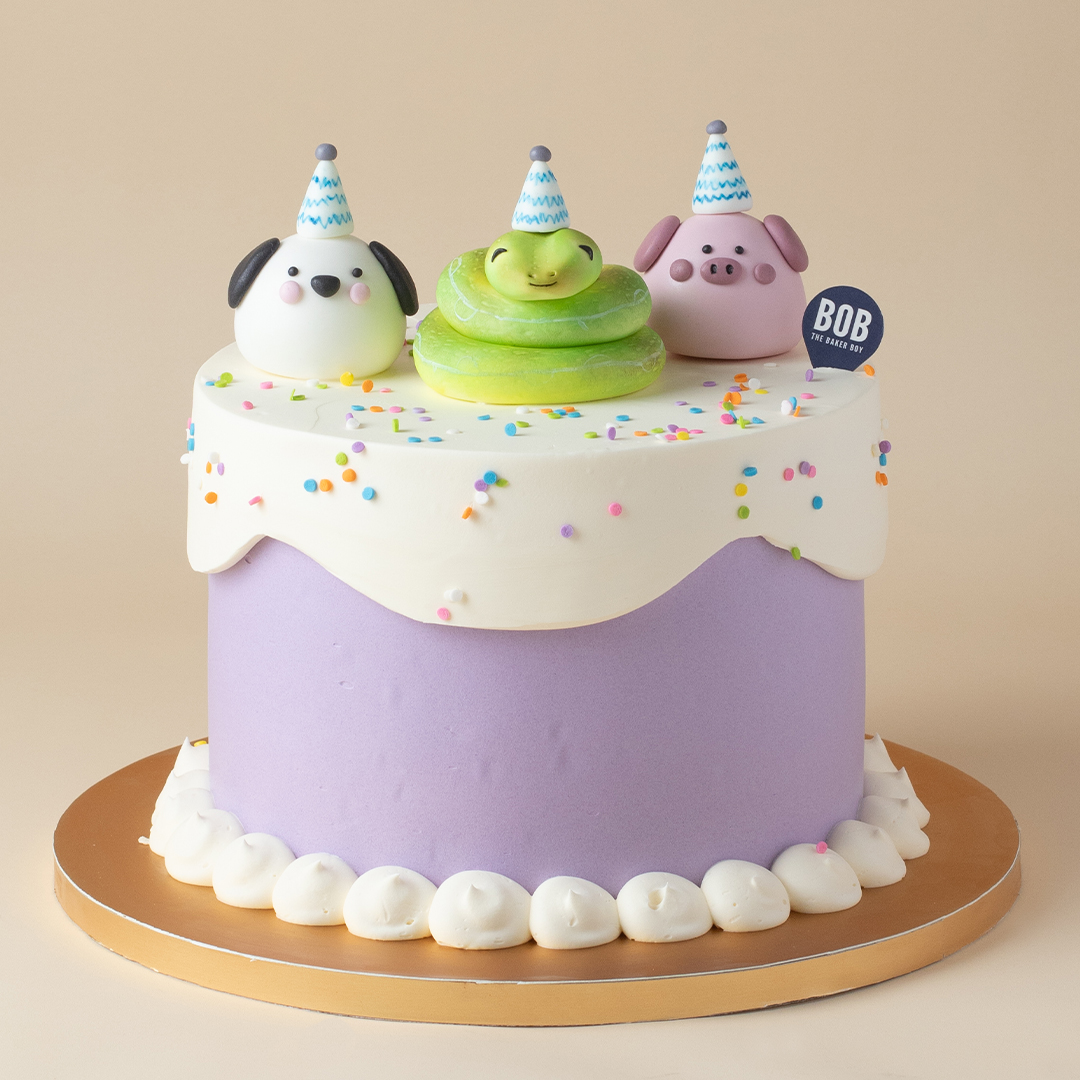 Cute Animals Korean Style Birthday Cake