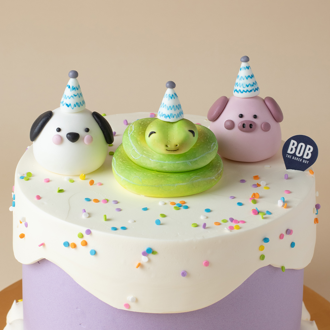 Cute Animals Korean Style Birthday Cake