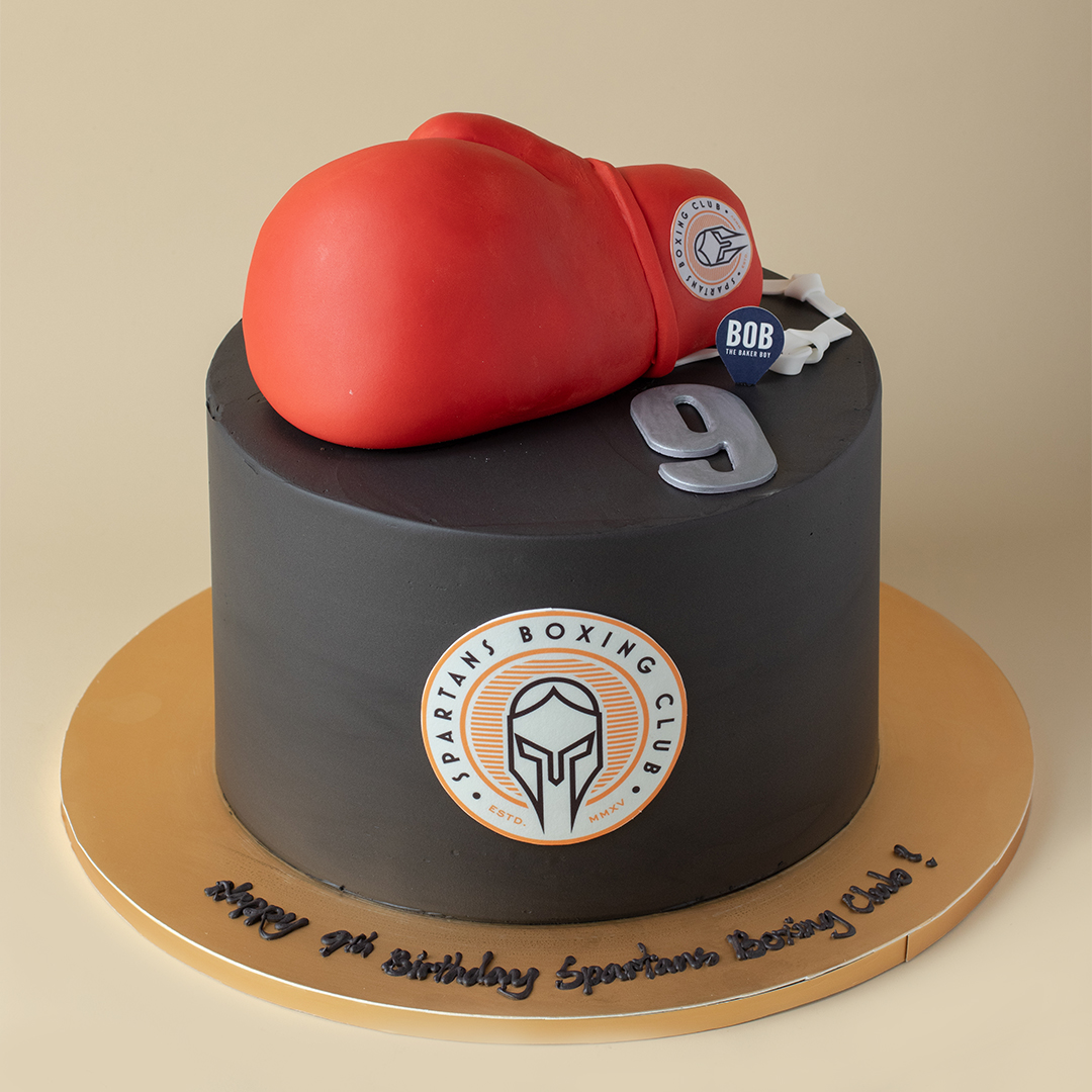 Dark Boxing Gloves Cake