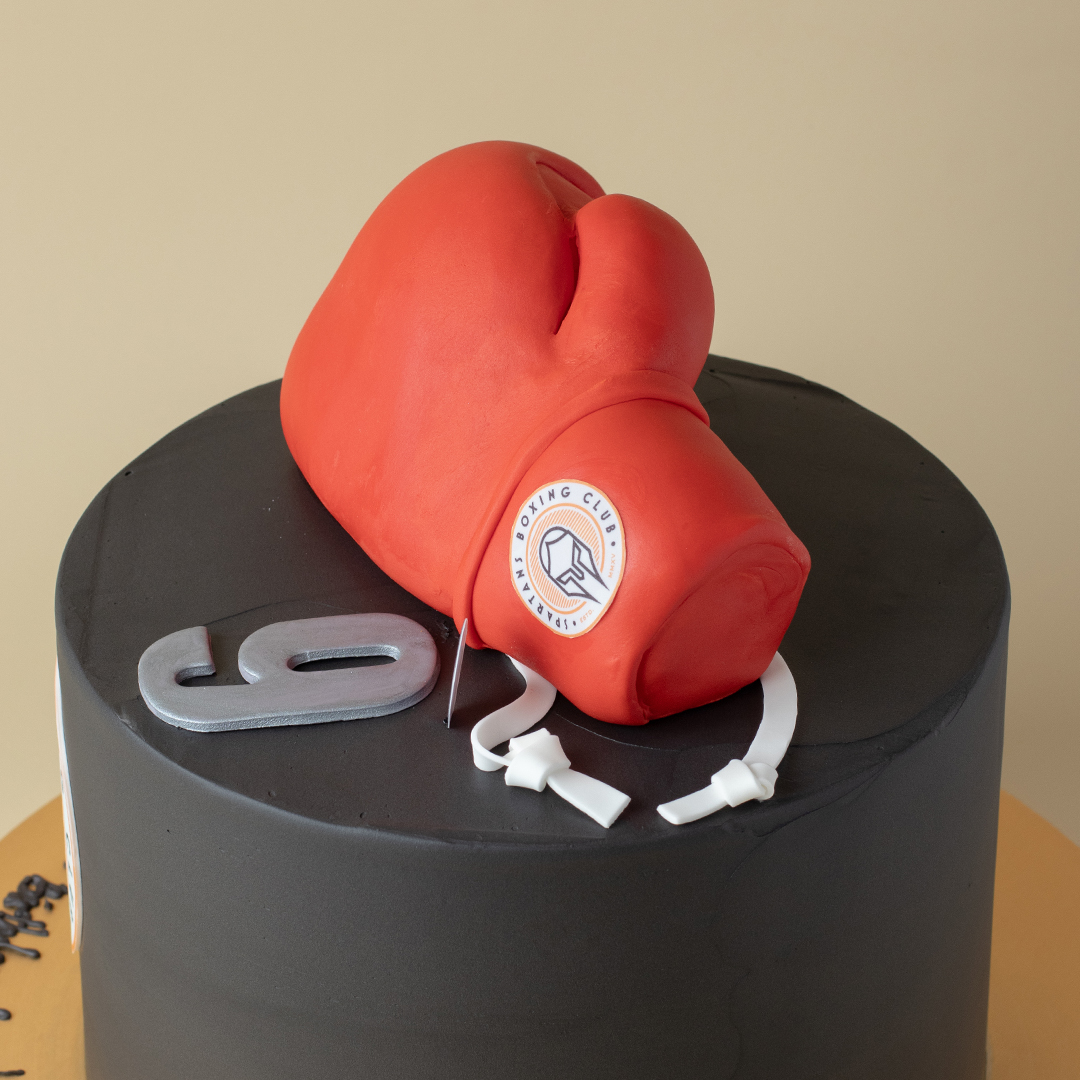 Dark Boxing Gloves Cake