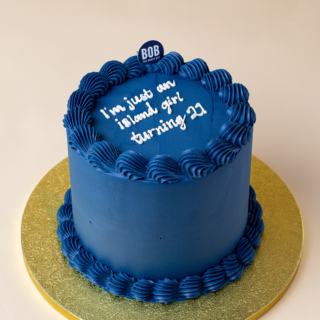 Deep Blue Simple Korean Vintage Cake