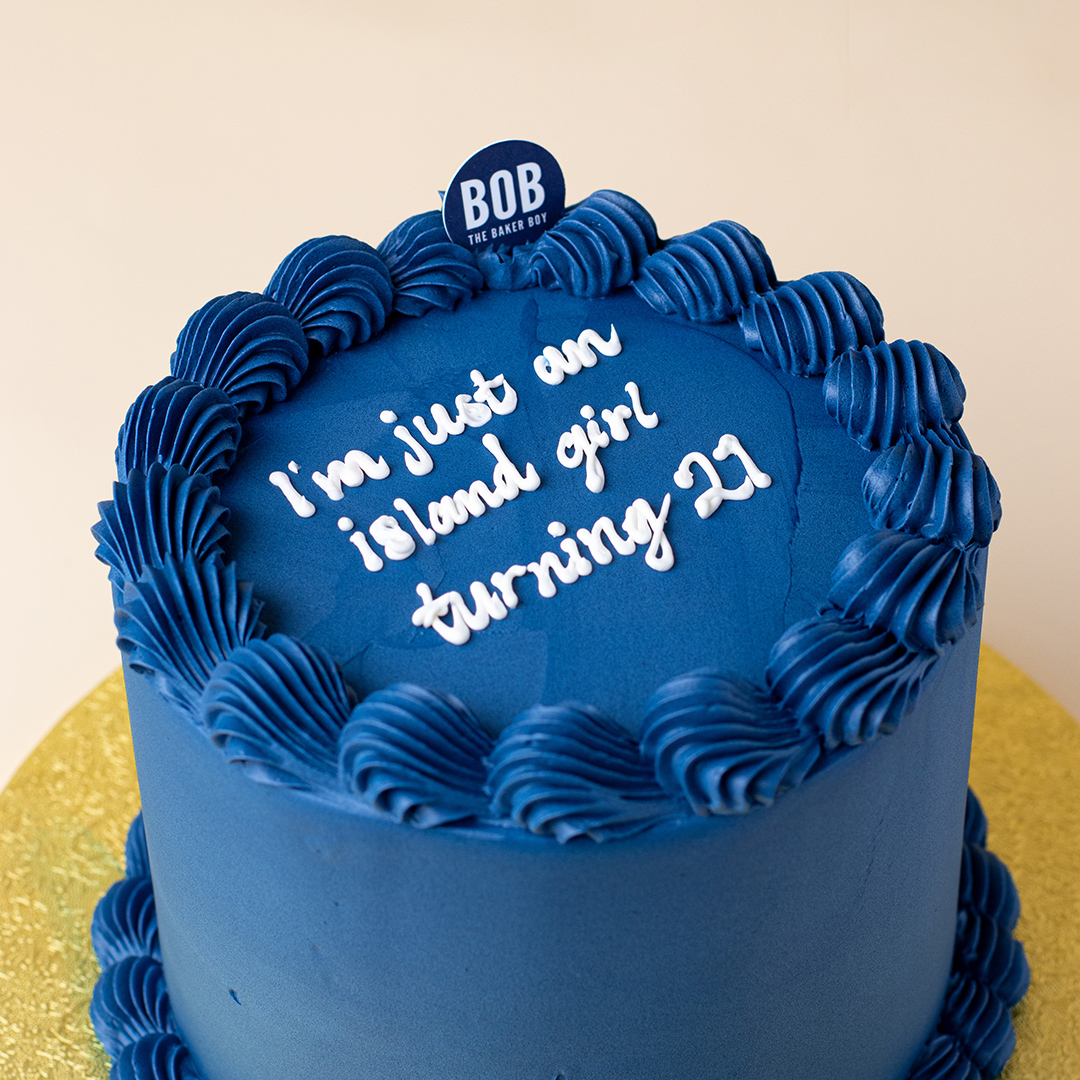 Deep Blue Simple Korean Vintage Cake