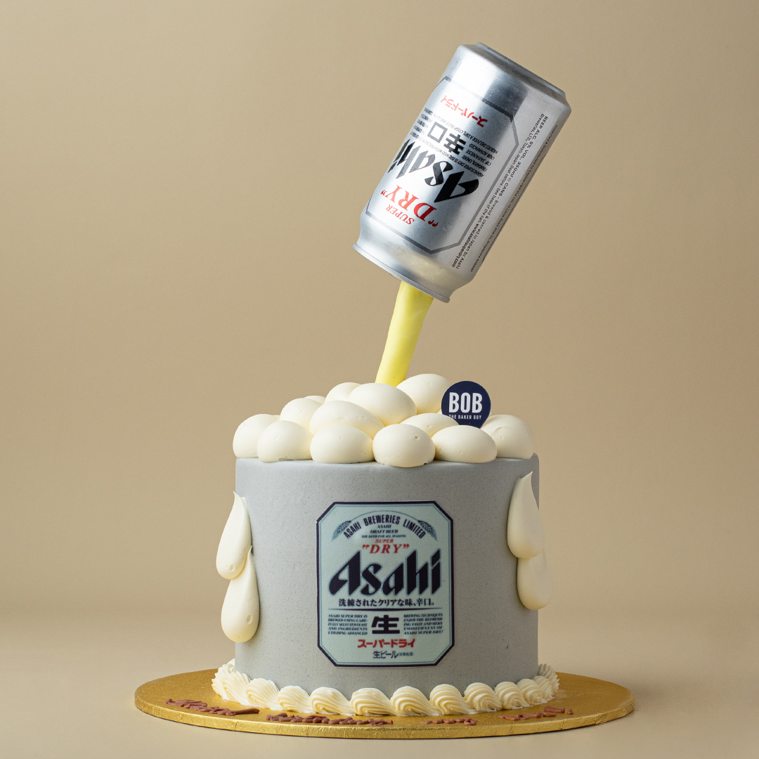 Defying Gravity Floating Beer Can Cake - Asahi