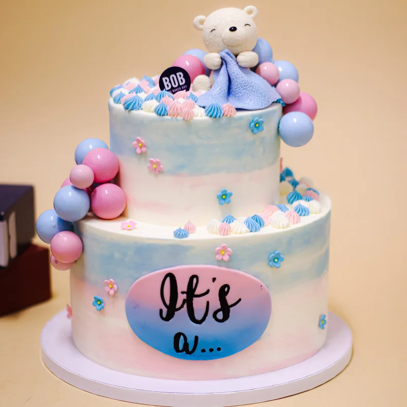 Dreamy Baby Bear Gender Reveal Cake
