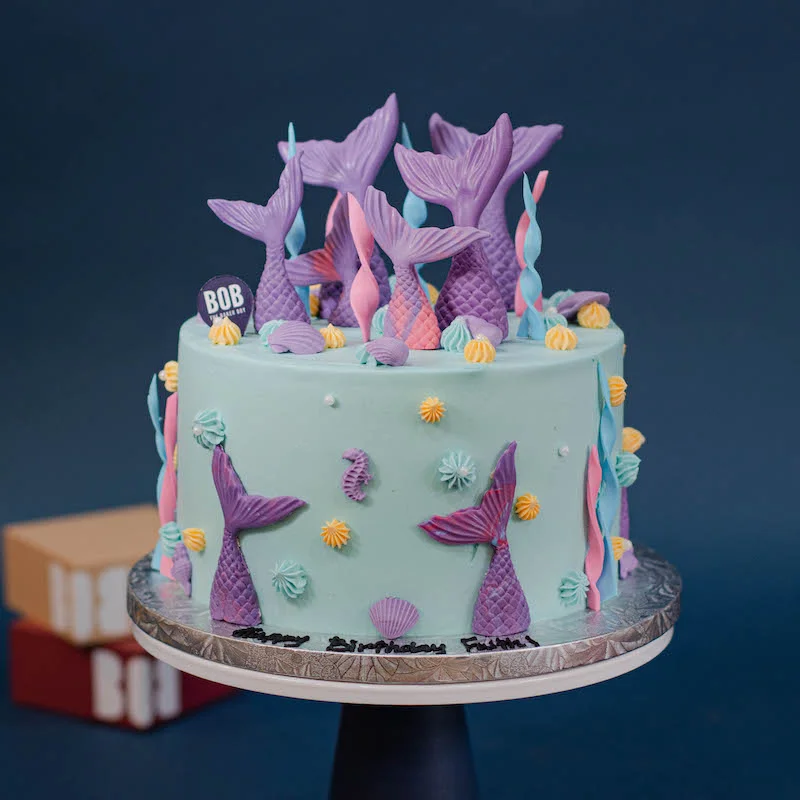 Dusty Blue Magical Mermaid Cake