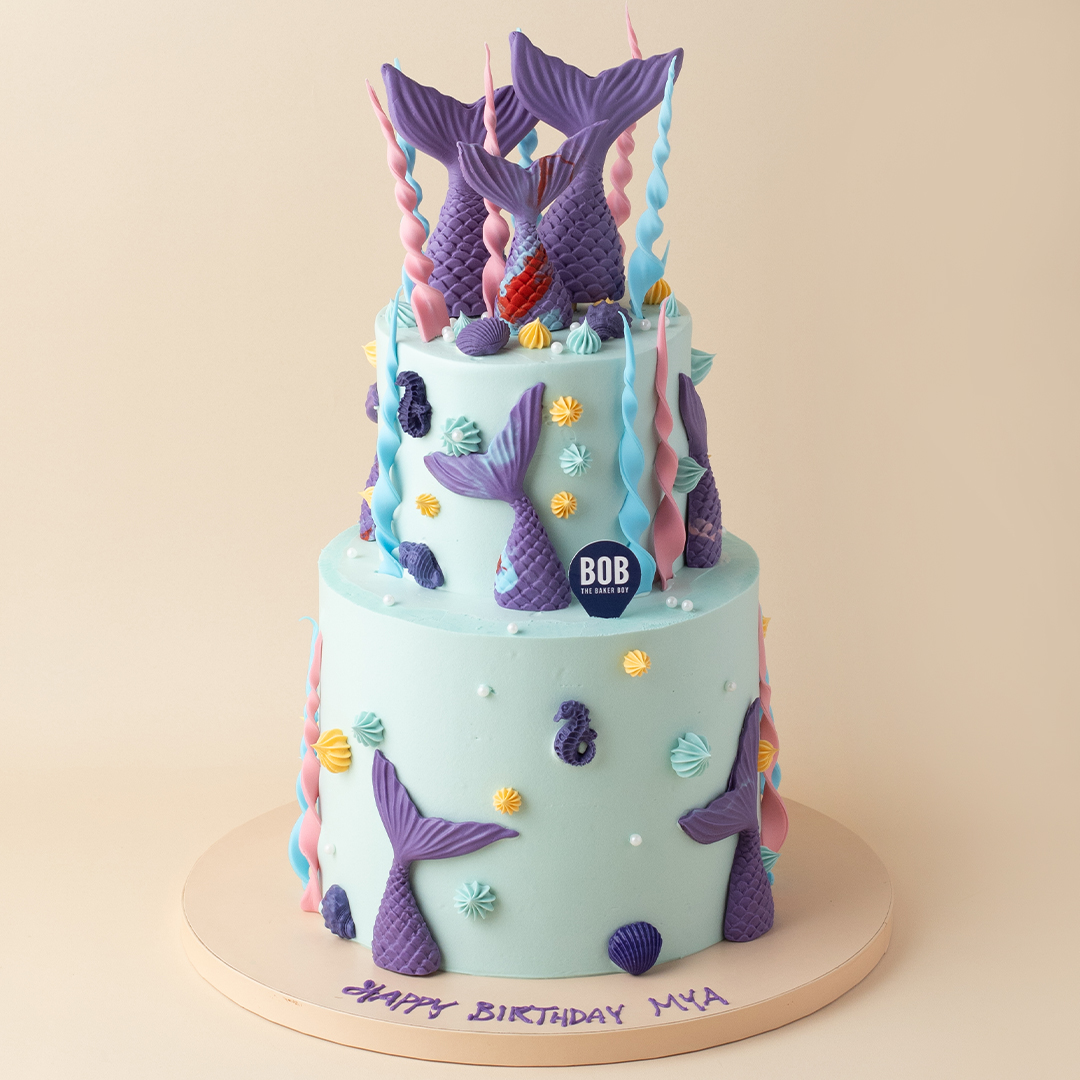 Dusty Blue Magical Mermaid Cake