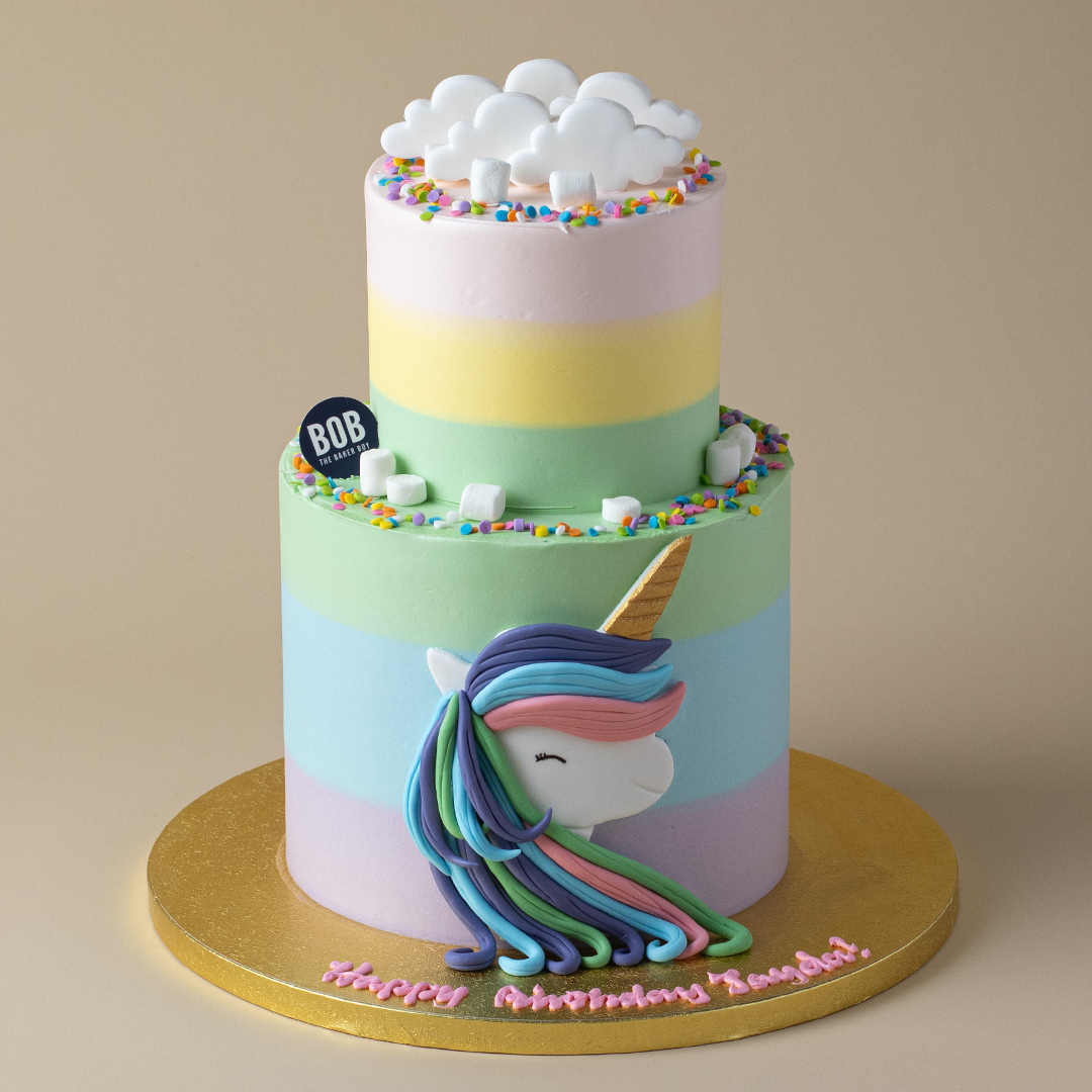 Elegant Magical 2D Unicorn Cake