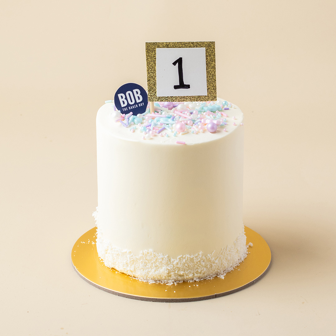 Funfetti Mini Cake with Number Flag