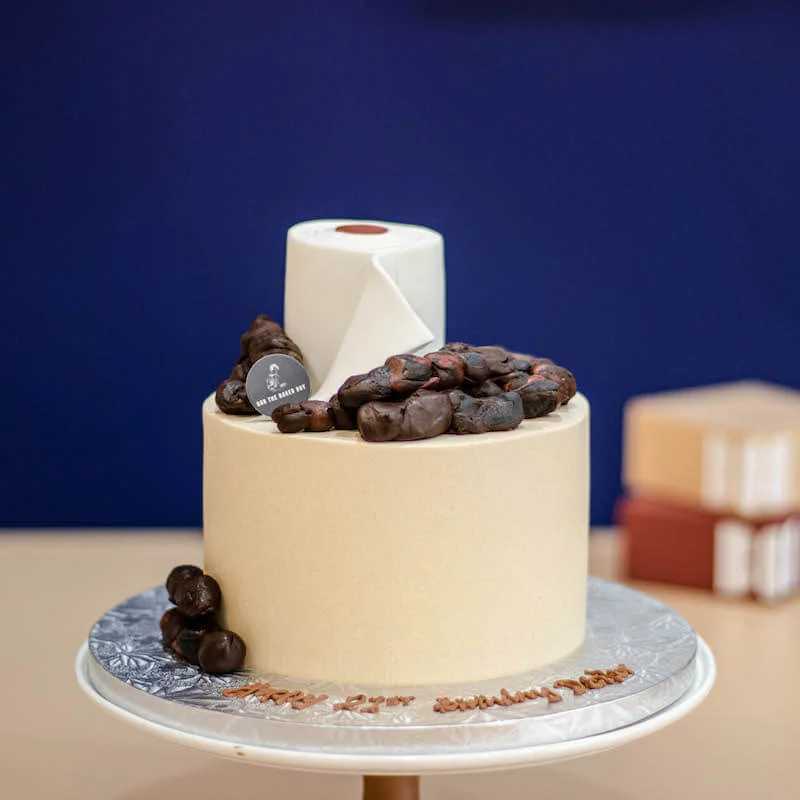 Funny Poop Prank Cake with Toilet Roll