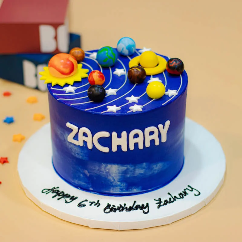 Galaxy Solar System Cake with Stars