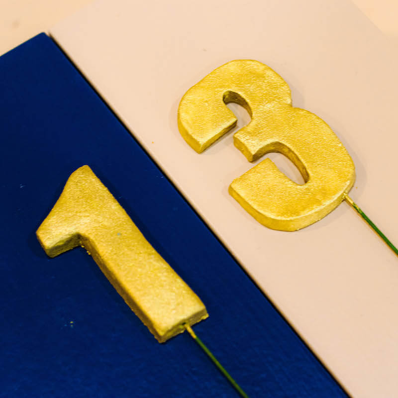 Gold Fondant Number (Single Number)