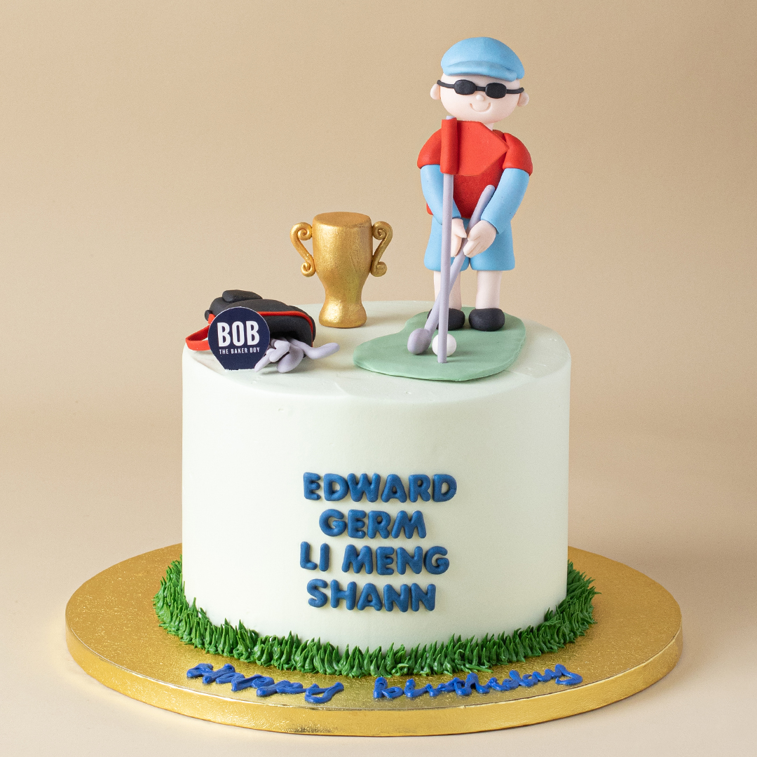 Golfer and Golf Bag Cake