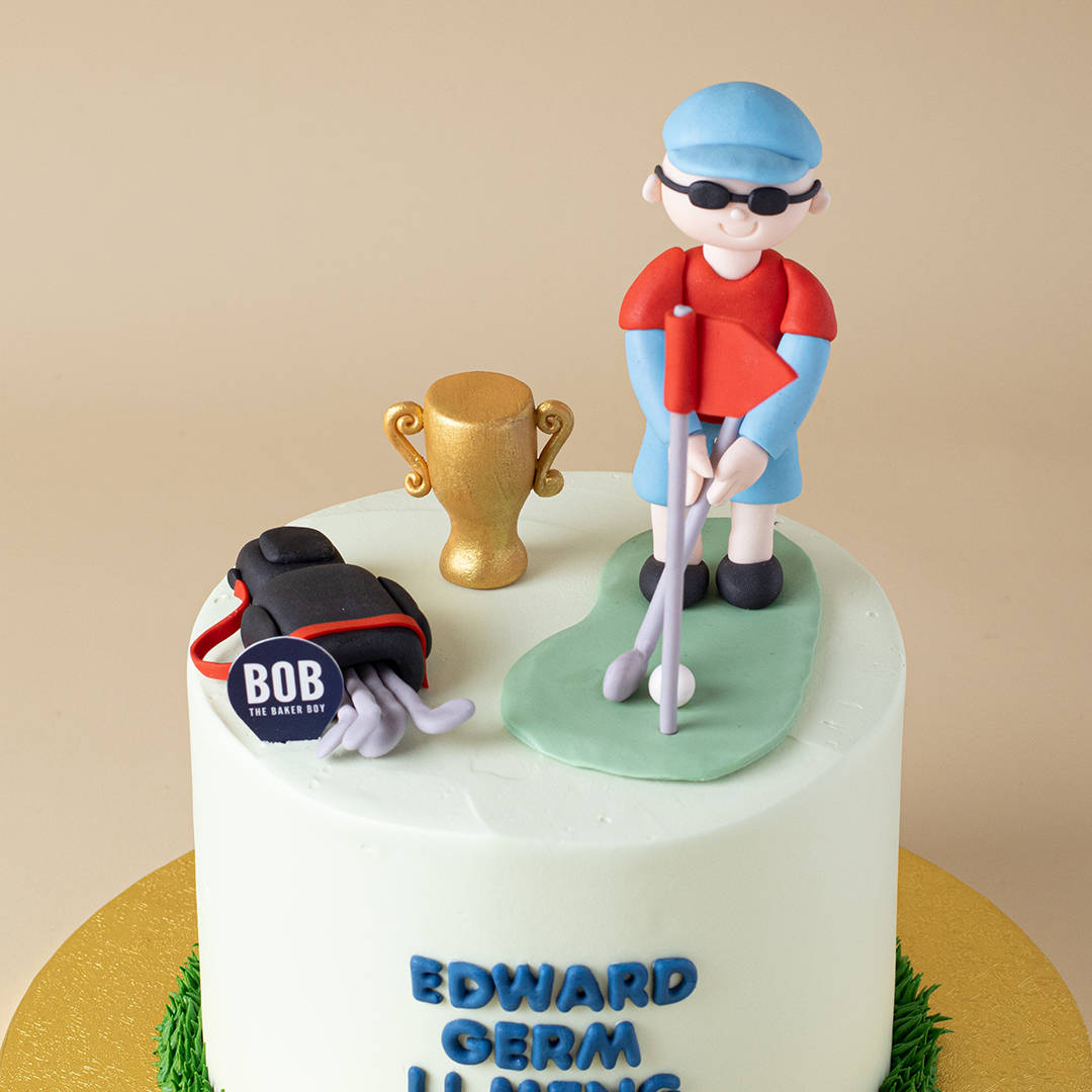 Golfer and Golf Bag Cake