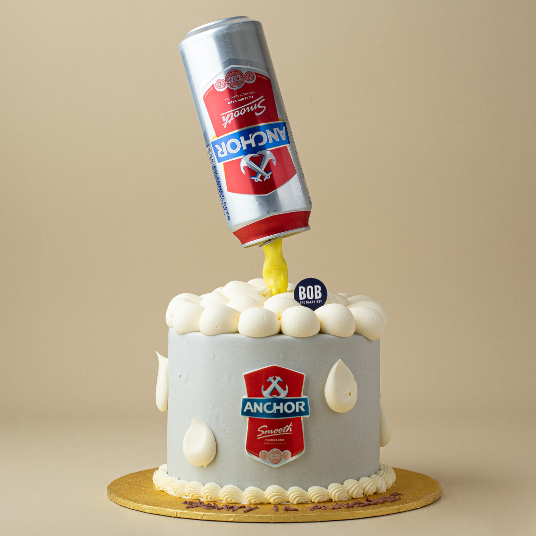 Gravity Defying Anchor Beer Can Cake