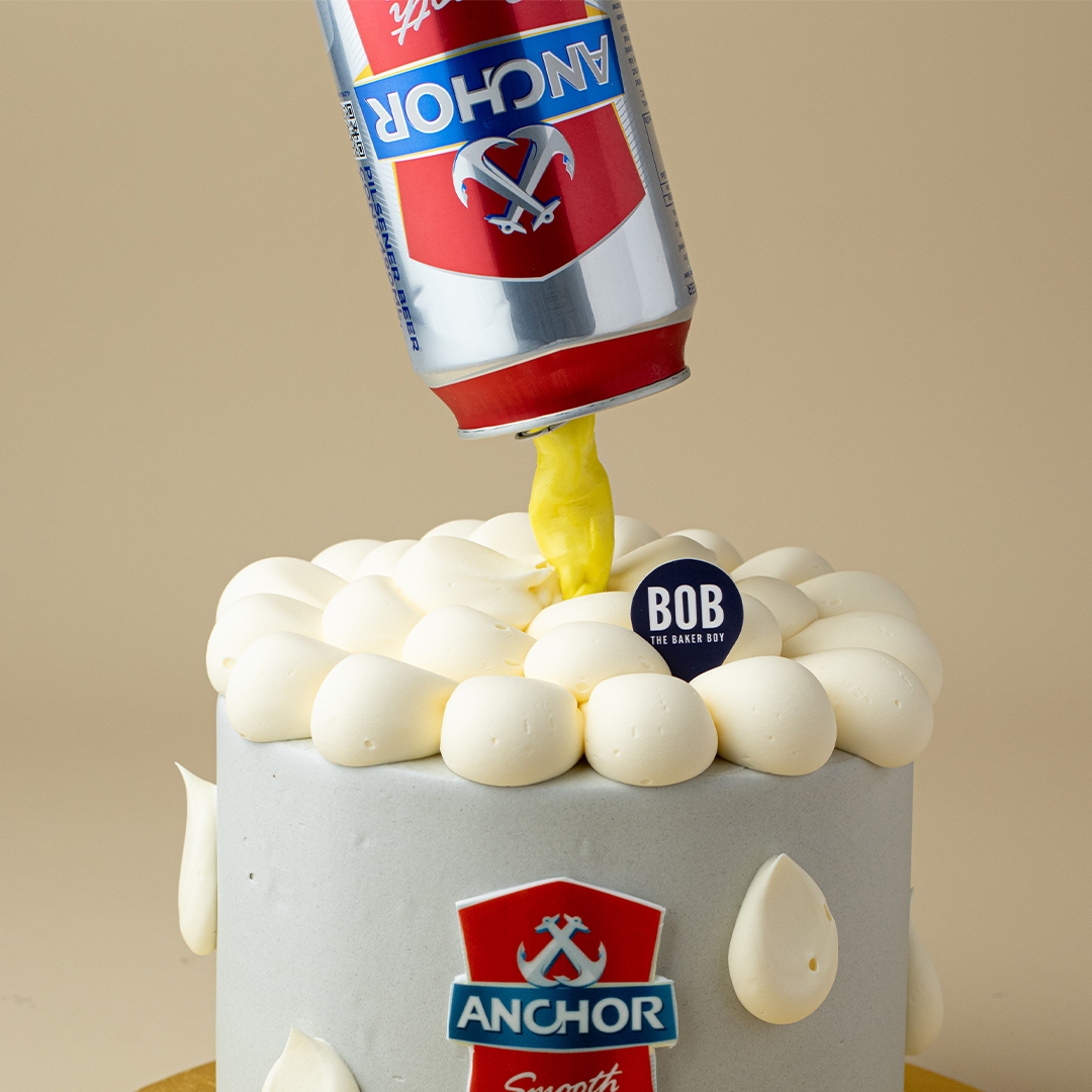Gravity Defying Anchor Beer Can Cake