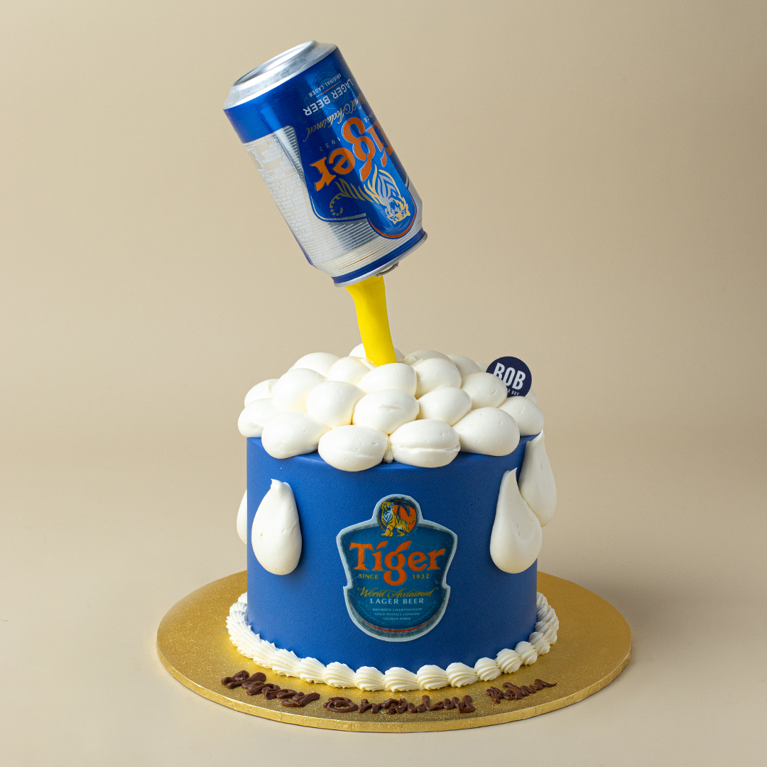 Gravity Defying Pouring Beer Can Cake