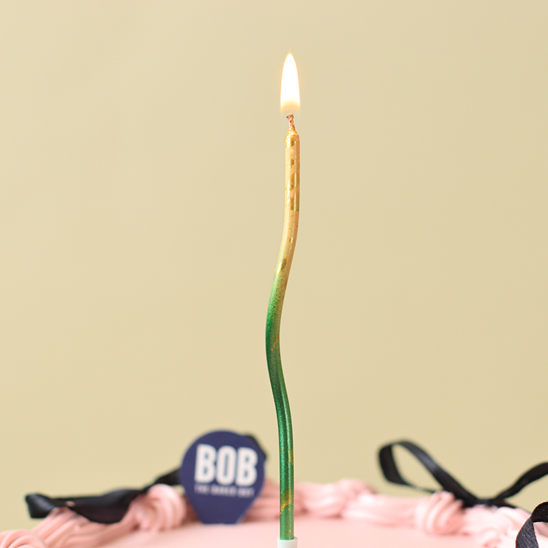 Green Wavy Candle