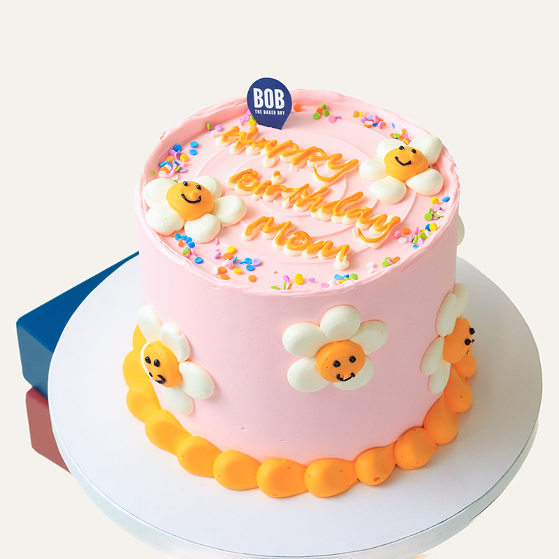 Happy Flower Korean Cake in Pink
